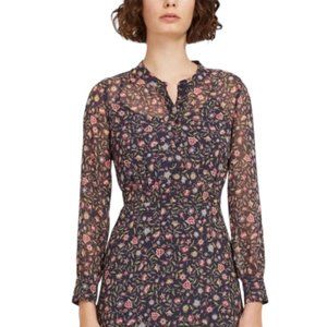 Frank & Oak Floral Midi Dress - Black and Pink
